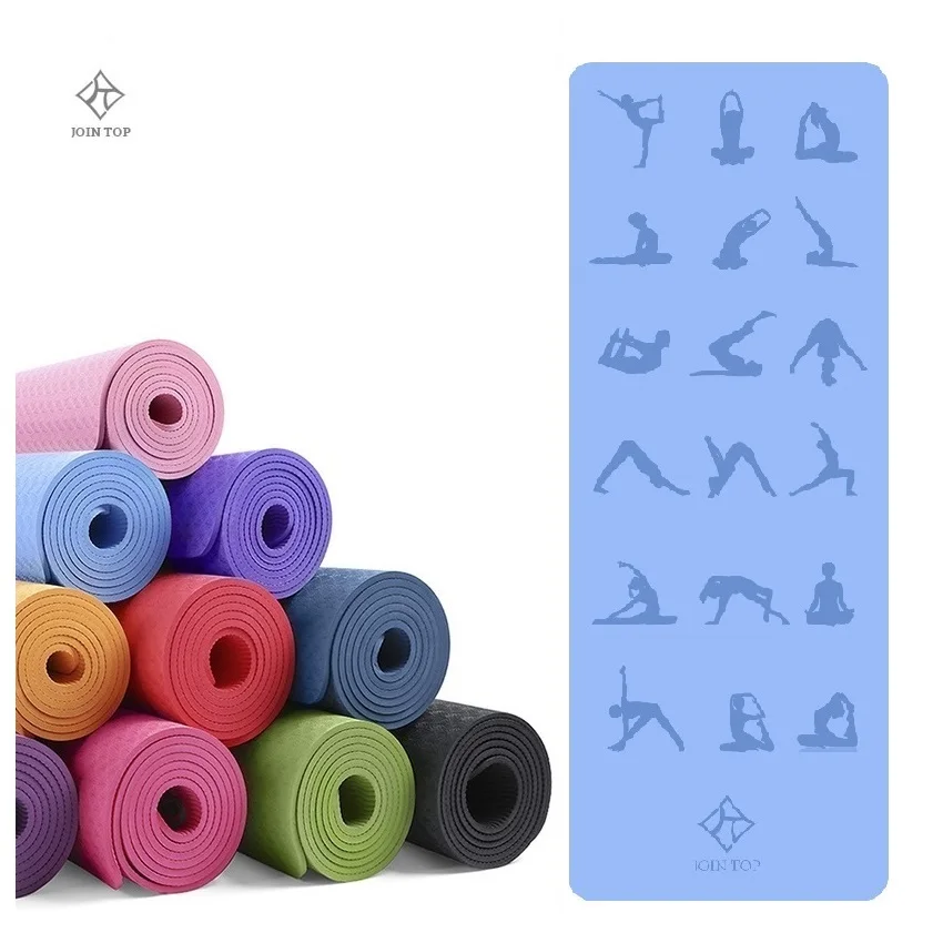 

Jointop Factory Wholesale Price Promotion Non-Slip Solid Color TPE 6mm Pilates Yoga Mat Gym Mat, Customized