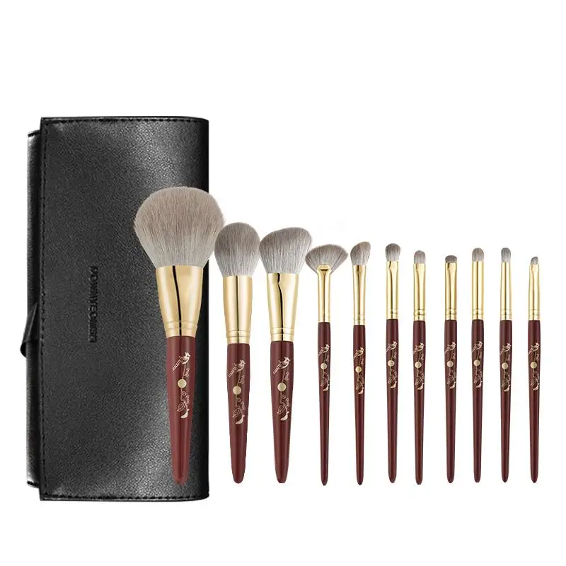 

Free Sample Makeup Brushes/Crystal Black Handle Makeup Brush Set/Custom Logo Make Up Brushes 14pcs 18pcs brush set, Green