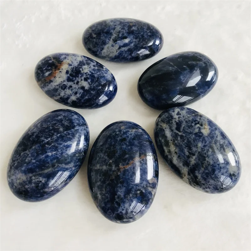 

Hot Sale Semi-precious Stone Blue Sodalite Palm Stone Crystal Palm Stones For Healing