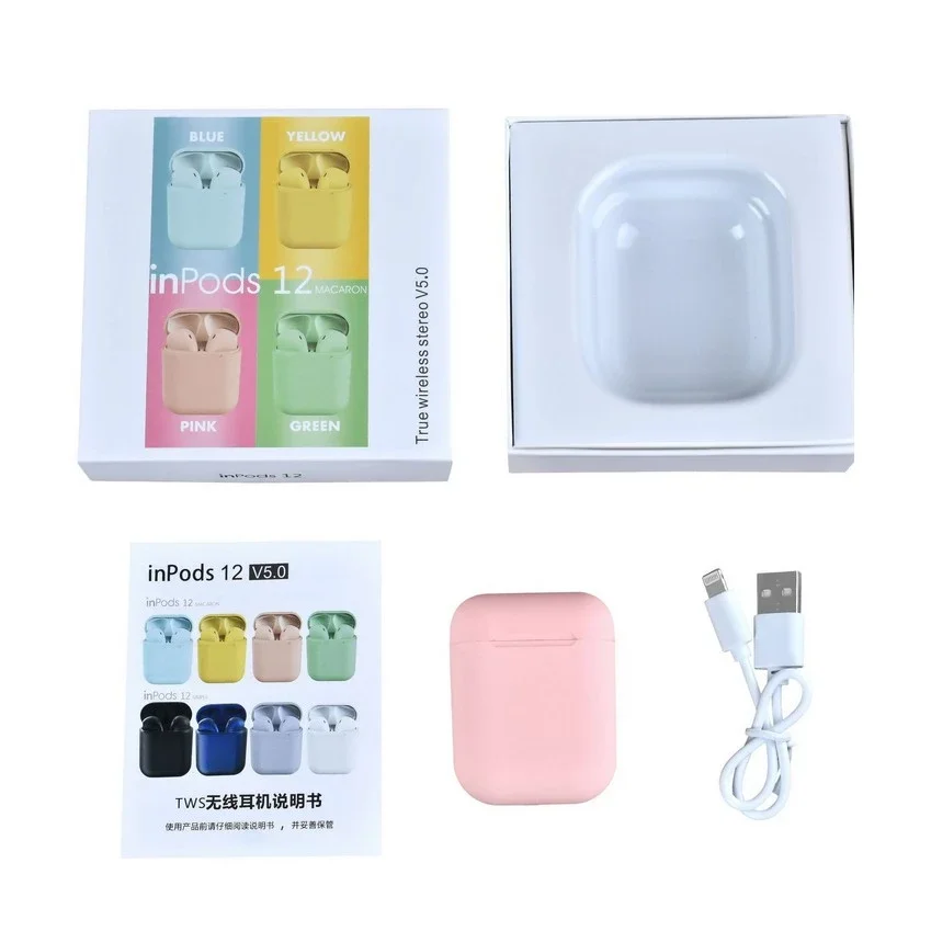 
2020 Bluetooth Earphones Earbuds Headphone Ear pods Air 2 Pods Macaron Inpods i12 TWS 