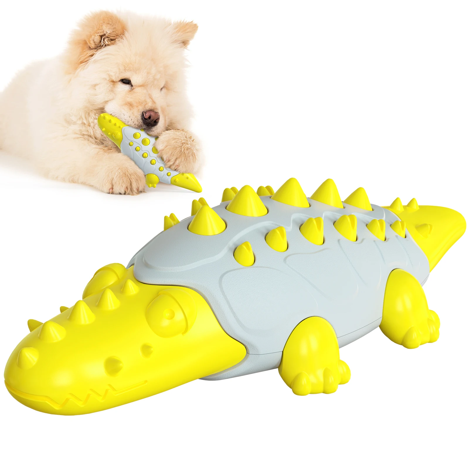 

New Rubber Squeaky Crocodile Shape Dog Chew Toy Dog Toothbrush Toy Special hot selling custom pet chew toy wholesale manufacture