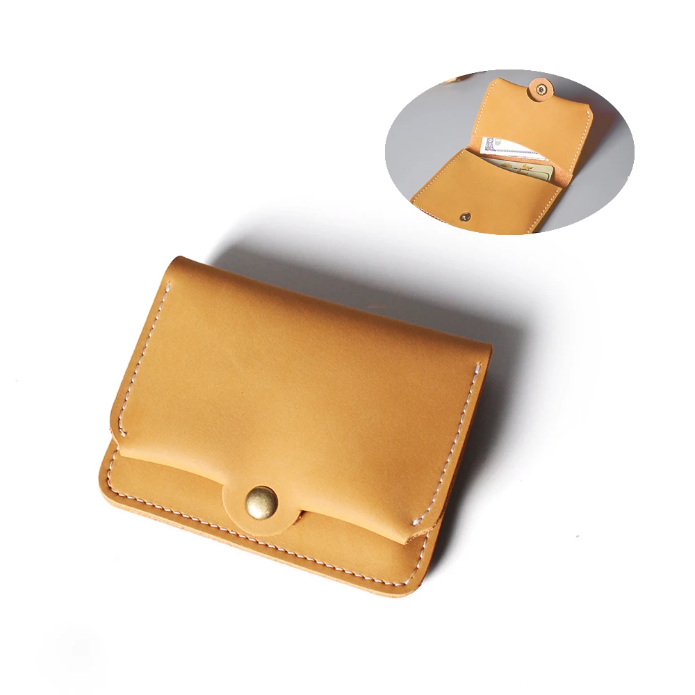 

Custom Embroidered Minimalist Genuine Leather Gift Lady Card Holders Wallet Bag