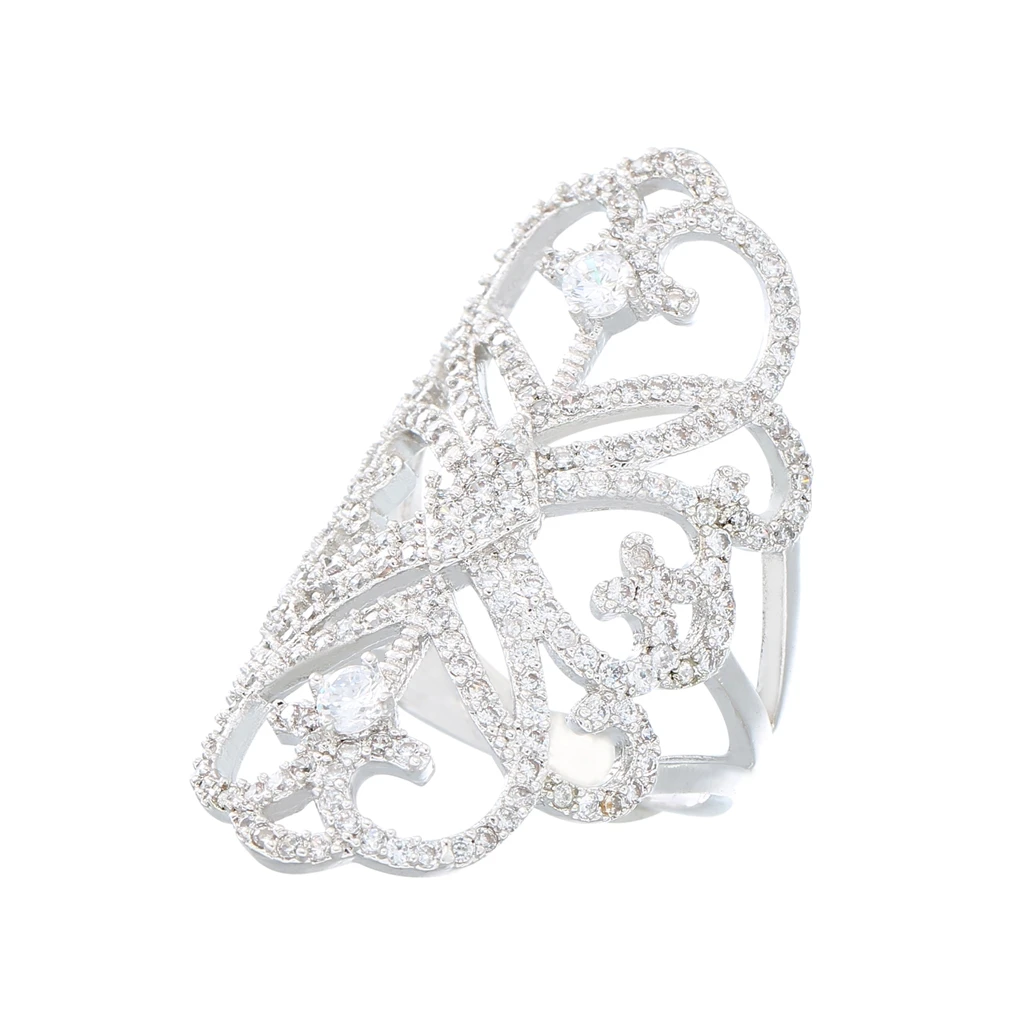

New Engagement Ring Diamond Statement Claw Setting Flower Ring Women Jewelry Accessories Gifts