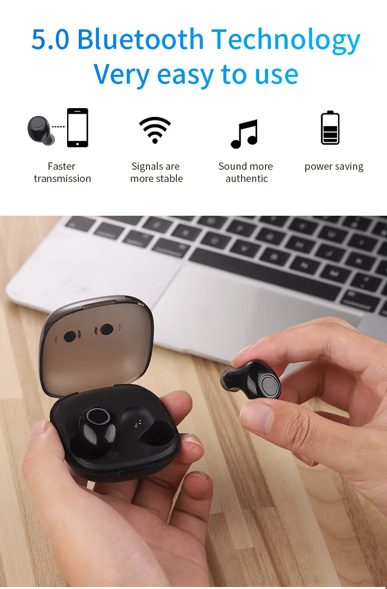 new style tws earbuds true wireless bluetooth 5.0 sports earphone - ANKUX.COM