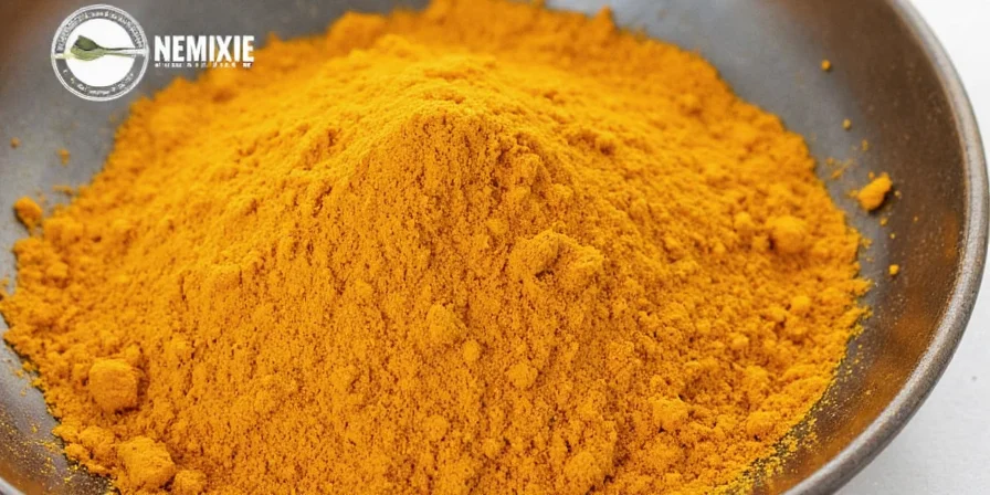 Close-up of a jar of homemade Madras curry powder