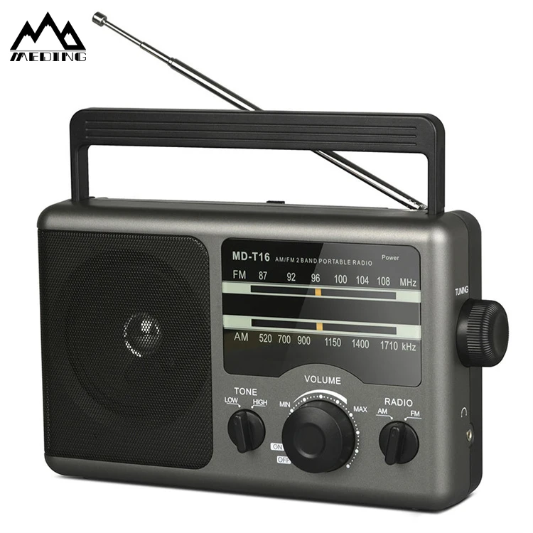 

MEDING portable fm battery operated radio AC Power Transistor Radio with and Big Speaker