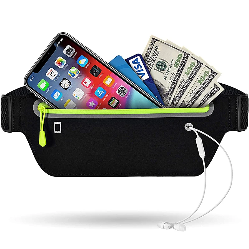 

Lightweight Bounce Free Waist Pouch Fitness Workout Belt Outdoor Sport Waist Pack Exercise Waist Bag Travel Slim Running Belt, Multi color optional or customized