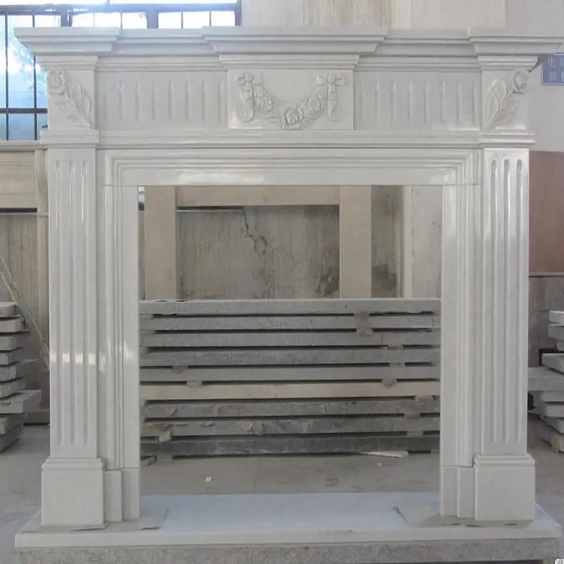 Blanco Pulido Mármol Chimeneas Eléctricas - Buy Mármol Chimeneas