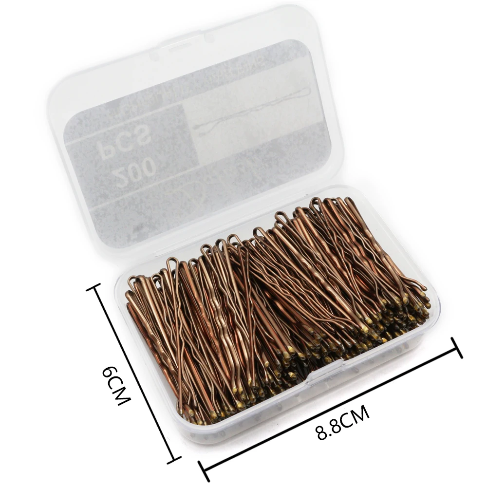 
Lirong 200pcs Metal Bobby Pins Black Hair Clips grips with box for Hair Decoration (Brown/Box) 