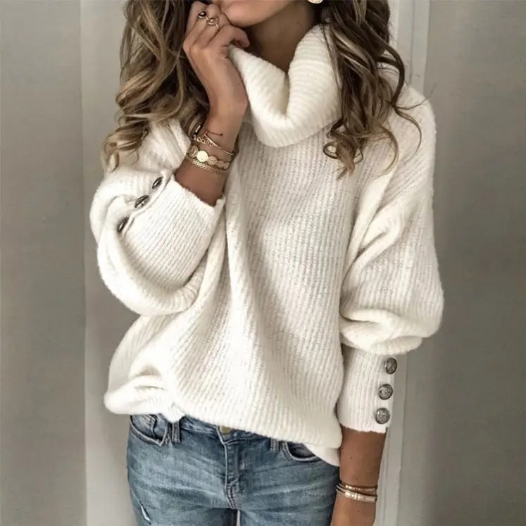

Winter Knit Sweater Ladies Pullover Turtleneck Sweaters Mujer Chompas Tops Blouses Woman Sweater Tops