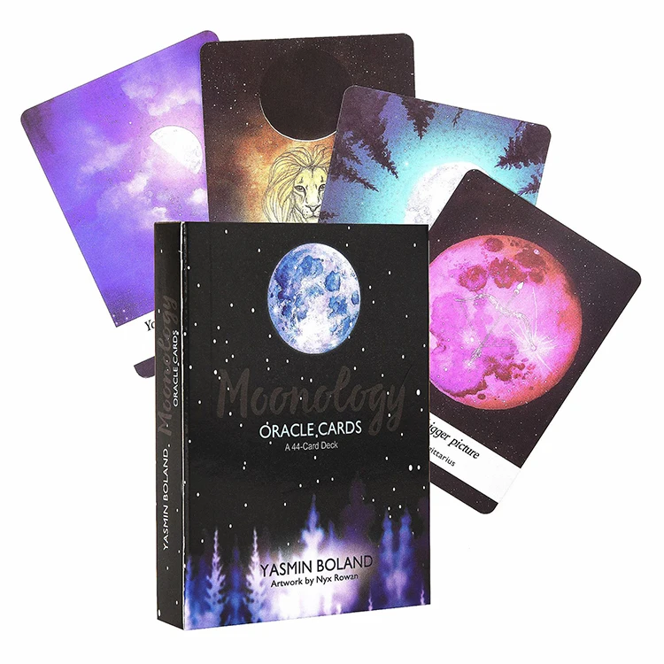 

Wholesale Moonology Oracles Card English Version Fortune Telling Cards Mysterious Tarot Cards Deck, As picture