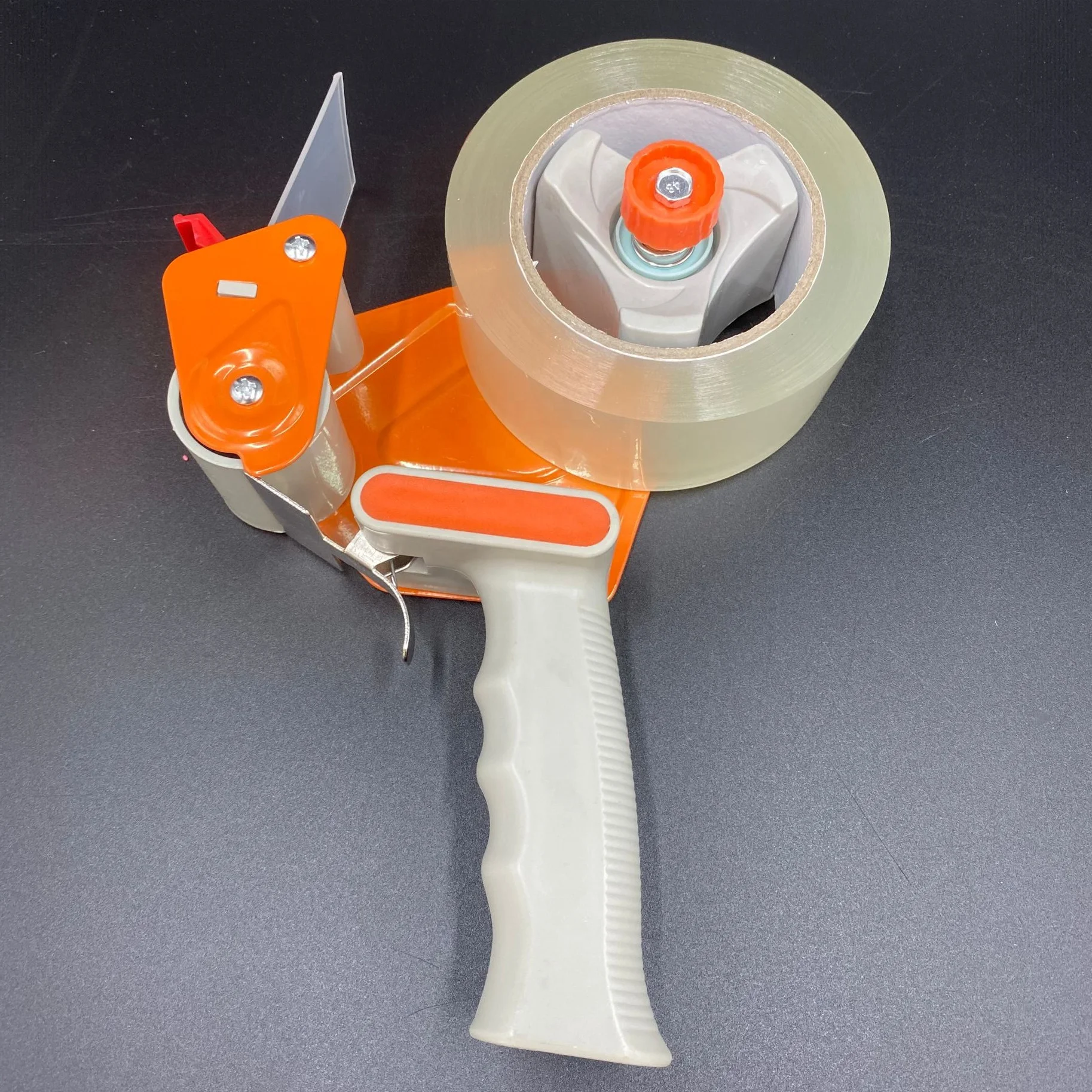 

New design Bright orange clear packing tape bundle with 2 dispenser guns with hook for shipping packaging moving sealing