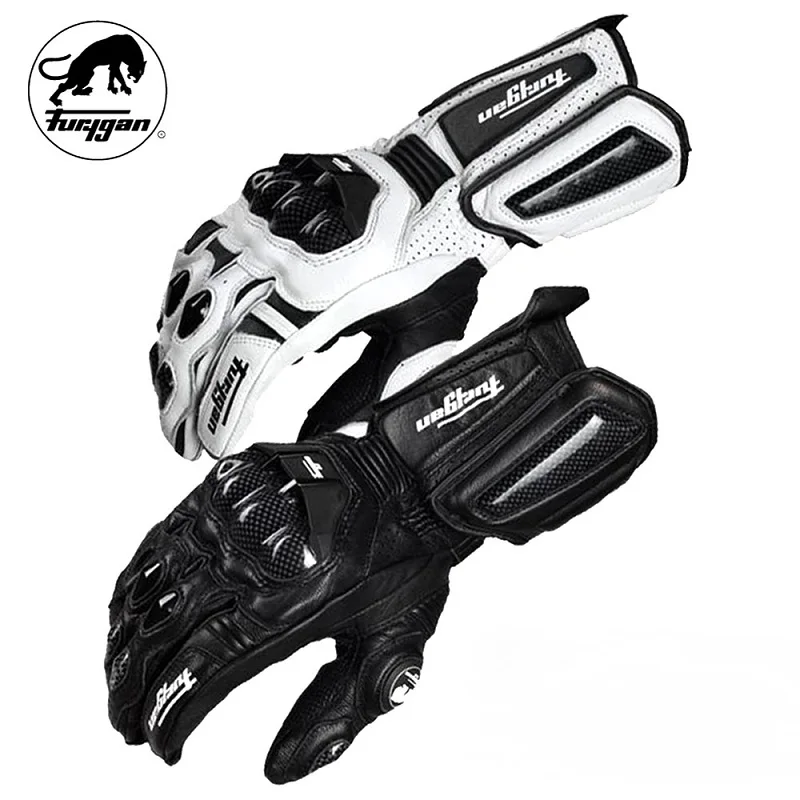 

Furygan Leather Motorcycle Gloves Men Motocross Racing Luvas Dain Full Finger Motorbike Moto Guantes AFS10, Custom color