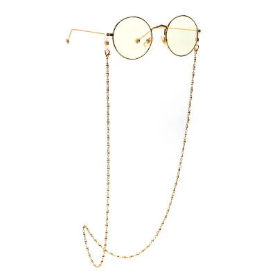 

2020 New Arrival Gold Plated Metal Clasp Facemask eyewear Chains Fashion Women Handmade Copper Beads Sunglasses Chains