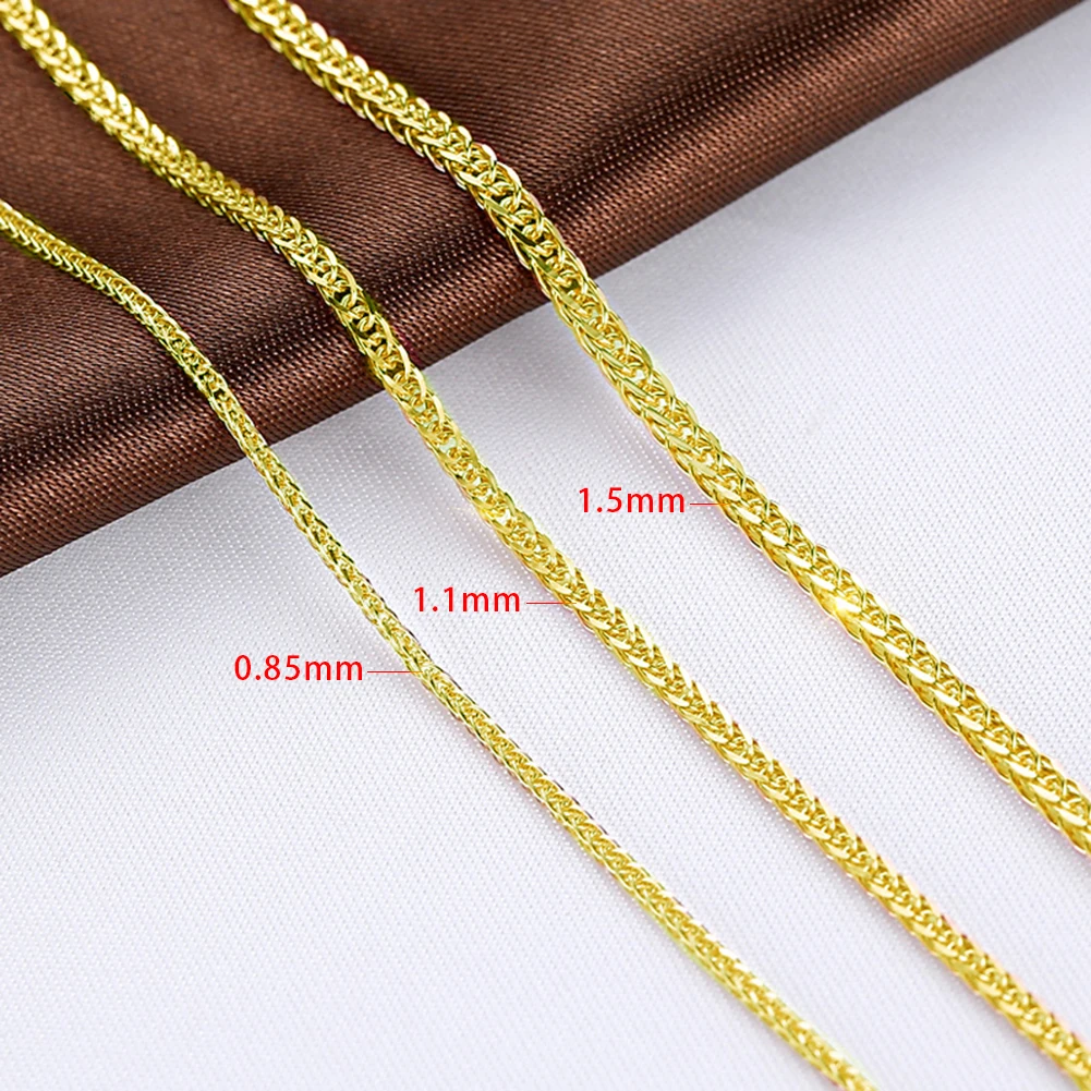 

RINNTIN EC03 Pure Gold Jewelry Making 0.85mm 1.1mm 1.5mm Real 18K Solid Rose / White / Yellow Gold Diamond Cut Chopin Link Chain, Yellow / rose / white