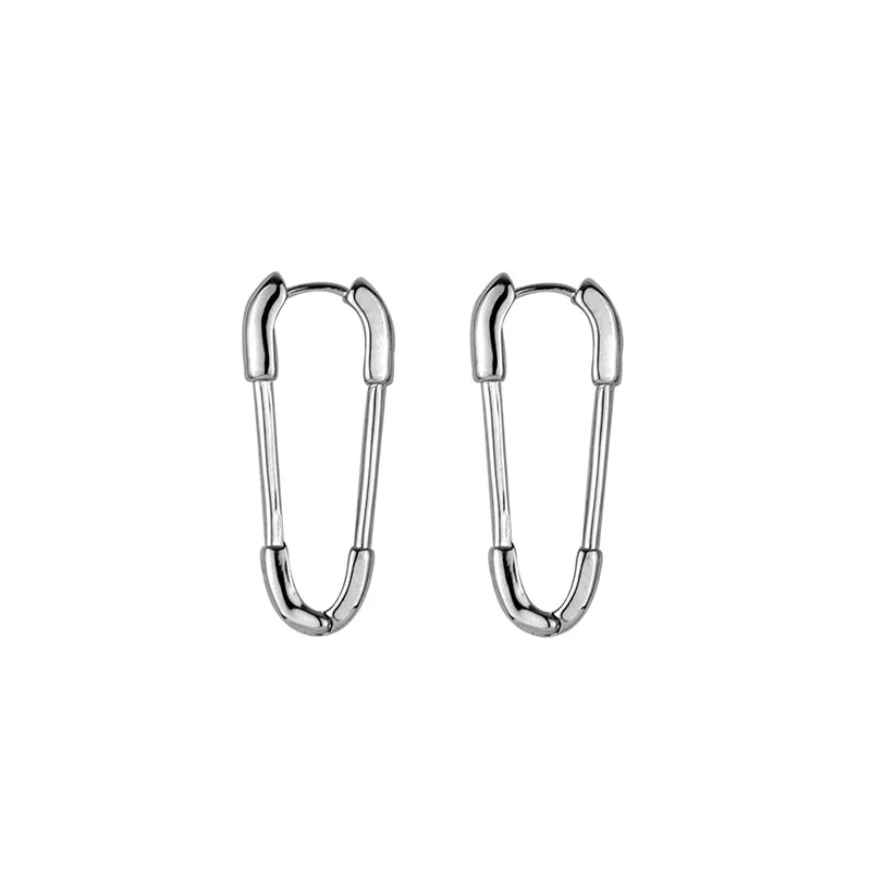 

Fashion Creative Trend Sterling Silver S925 Paper Clip Shape Design Girls Niche Jewelry Earrings Accessories Jewelry