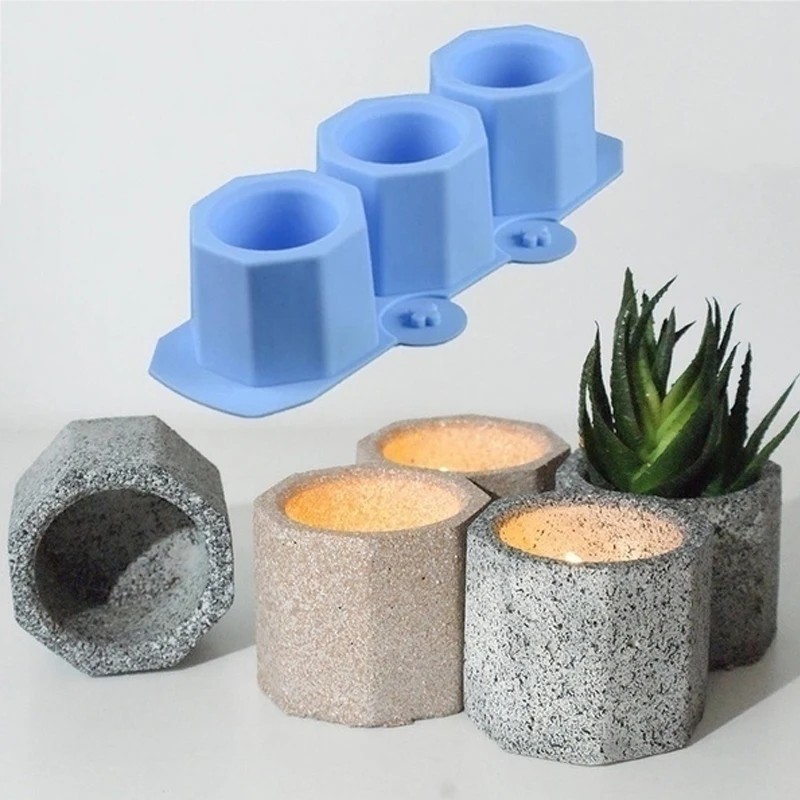 

Flower Pot Silicone Molds Succulent Plants Planter Pot Mould Concrete for Ice Maker DIY Craft Candle Holders, Customized color