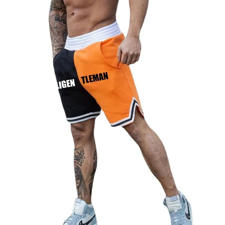 

2021 new men's sports fitness color matching shorts breathable leisure Basketball Shorts fashion brand sports shorts men