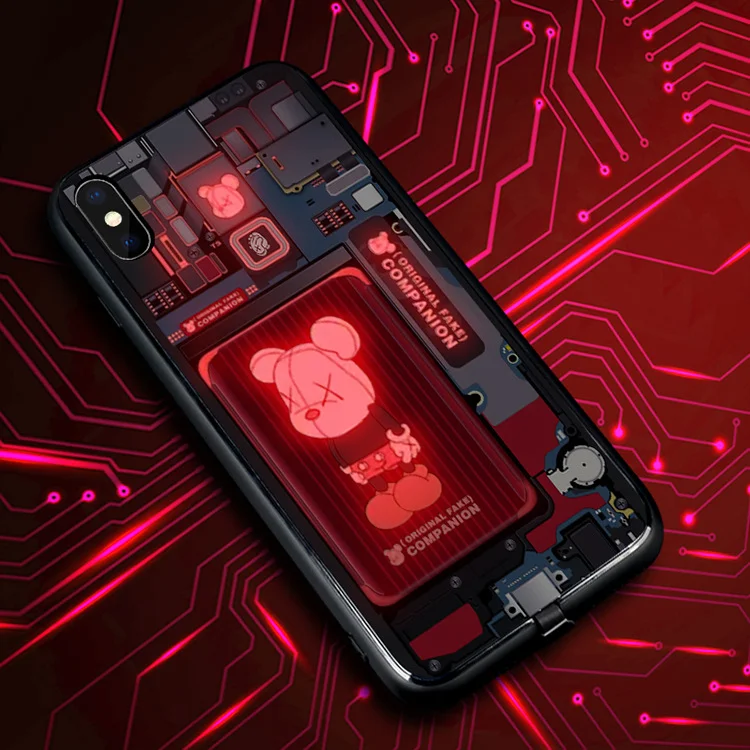 2020 Led Flash Phone Case For Iphone 11 Pro Tempered Glass Light Up Led