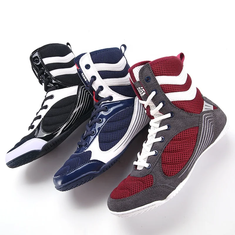 

Men'S Mesh Breathable Rubber Non-Slip Women Professional Wrestling Fighting Sanda Boxing Training Shoes Wrestling Footwear