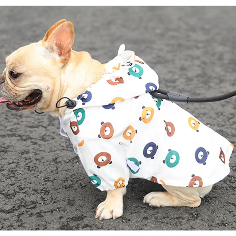 

Fashionable French bulldog print bear waterproof spring and autumn thin dog raincoat clothes