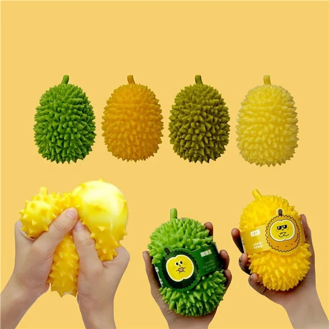 

FREE SHIPPING 2021 New Stress Balls Durian squishy Fidget Toy decompression children fruit hand kneading toys, Rainbow