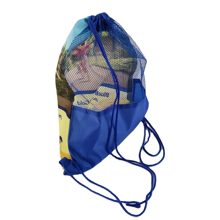 

Kids Backpack Soccer Small Polyester Mesh Drawstring Bag bundle pocket, Any color available