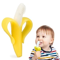 

2019 new arrival banana baby toothbrush silicone baby toothbrush