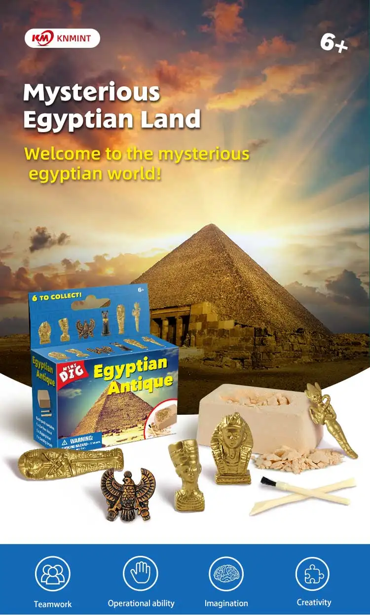 Age Details about   Egyptian Excavation Dig Out Kit for Kids Mummy Discover Treasures Kit for 6