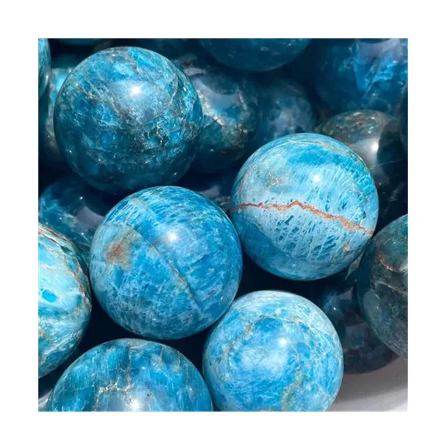 

Wholesale natural quartz polished crystals healing stones blue color apatite sphere crystal ball