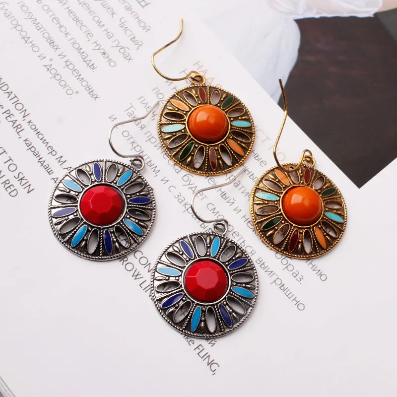 

Bohemian style resin women's earrings seaside holiday earrings Fashion alloy earrings