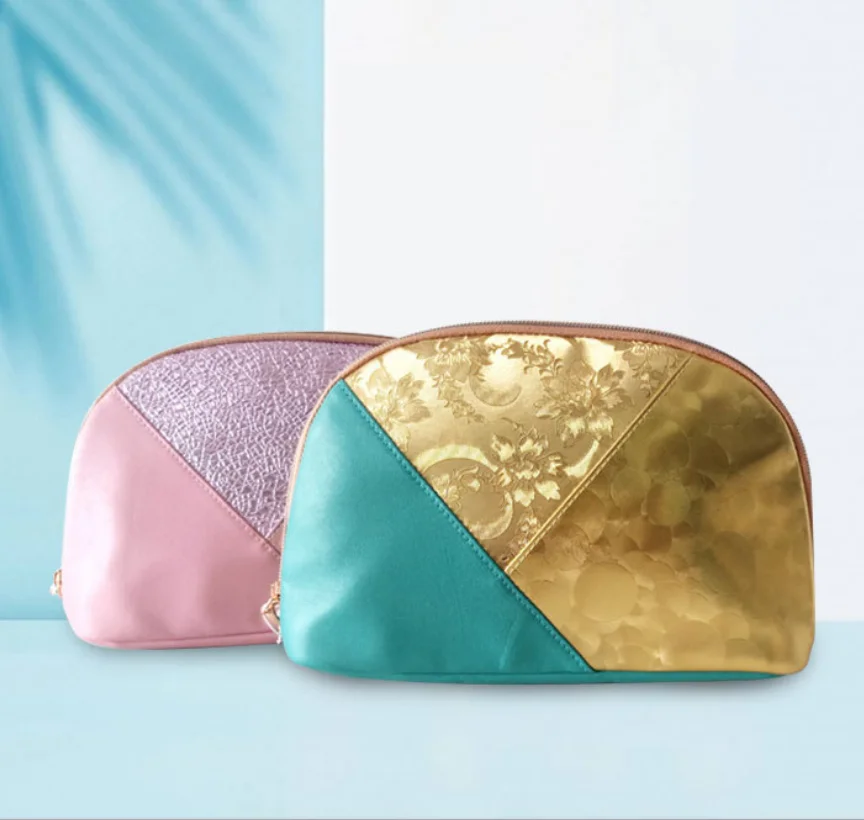 

Luxry PU leather makeup bag high quality zippered beauty travel makeup bag