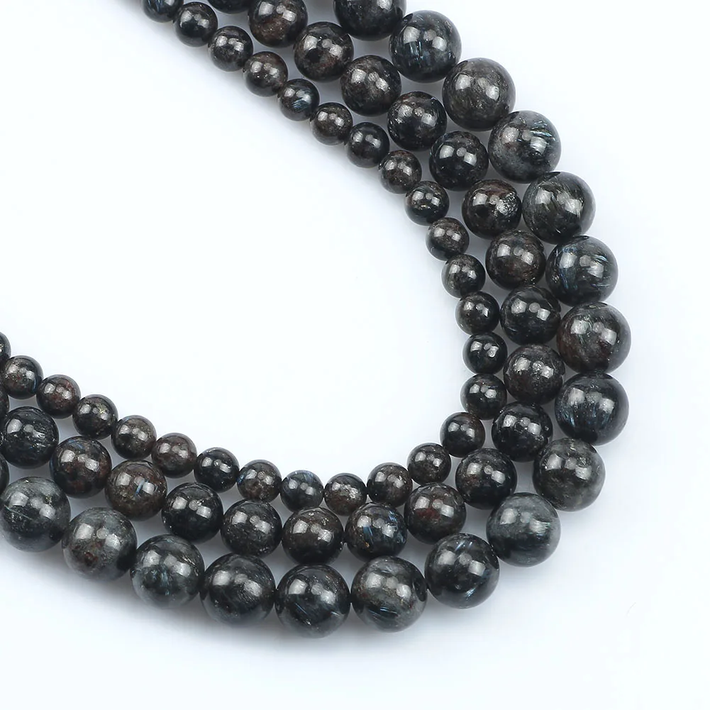 

New Sale 6/8/10MM Round Black Charoite Loose Stone Beads For DIY Bracelet Charms