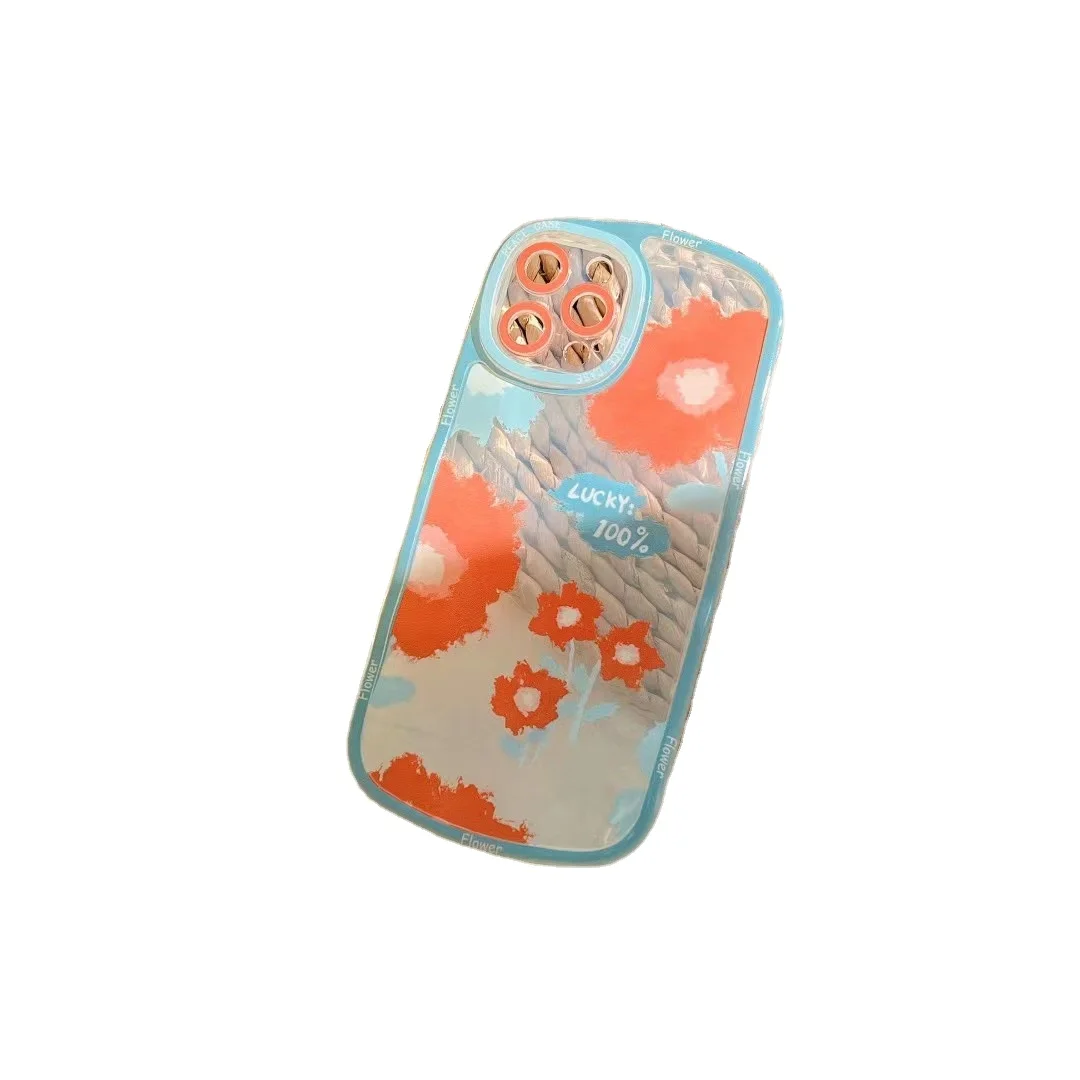 

Bright orange-red flowers transparent for iphone case 11 12 13 pro max, Orange color