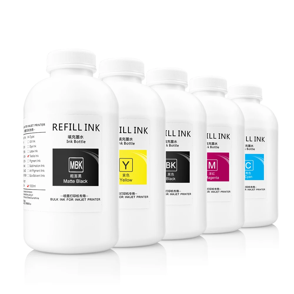 Ocbestjet 1000ML 5 Colors Universal Art Paper Pigment Ink for EPSON Stylus Photo T30 T33 C110 C120 1100 1110