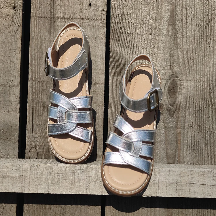 

Children's sandals 2021 summer new fashion little girl woven princess shoes children's soft-soled beach shoes, 3 color