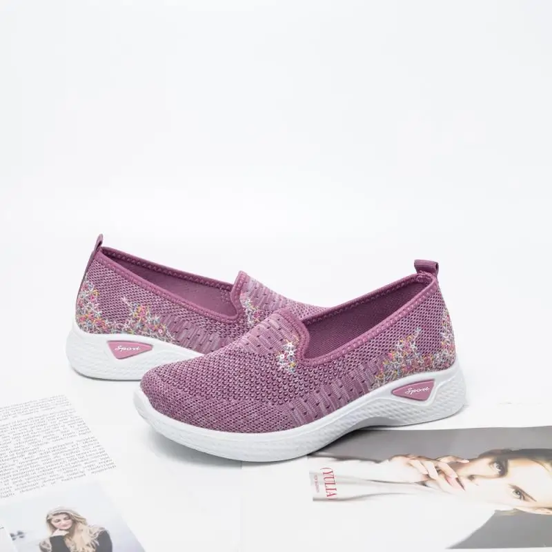 

Baru Rajutan Bernapas Sepatu Tunggal Wanita Lembut Sepatu Malas Sepatu Kain wanita