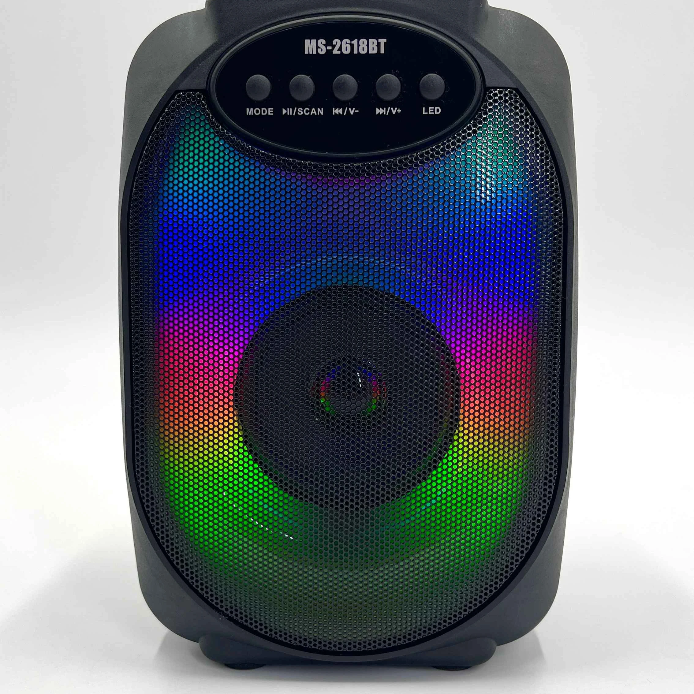 

Indoor Outdoor music speaker with LED Party Lights outdoor universal speaker Built in TWS,TF/USB/FM/ speaker,5W amplifier boost