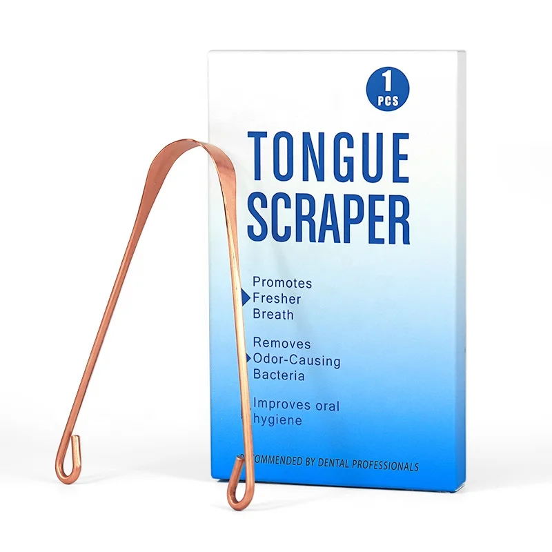 

ISO Approved Customized Oral Care Copper Stainless Steel Metal Tongue Cleaner Scraper