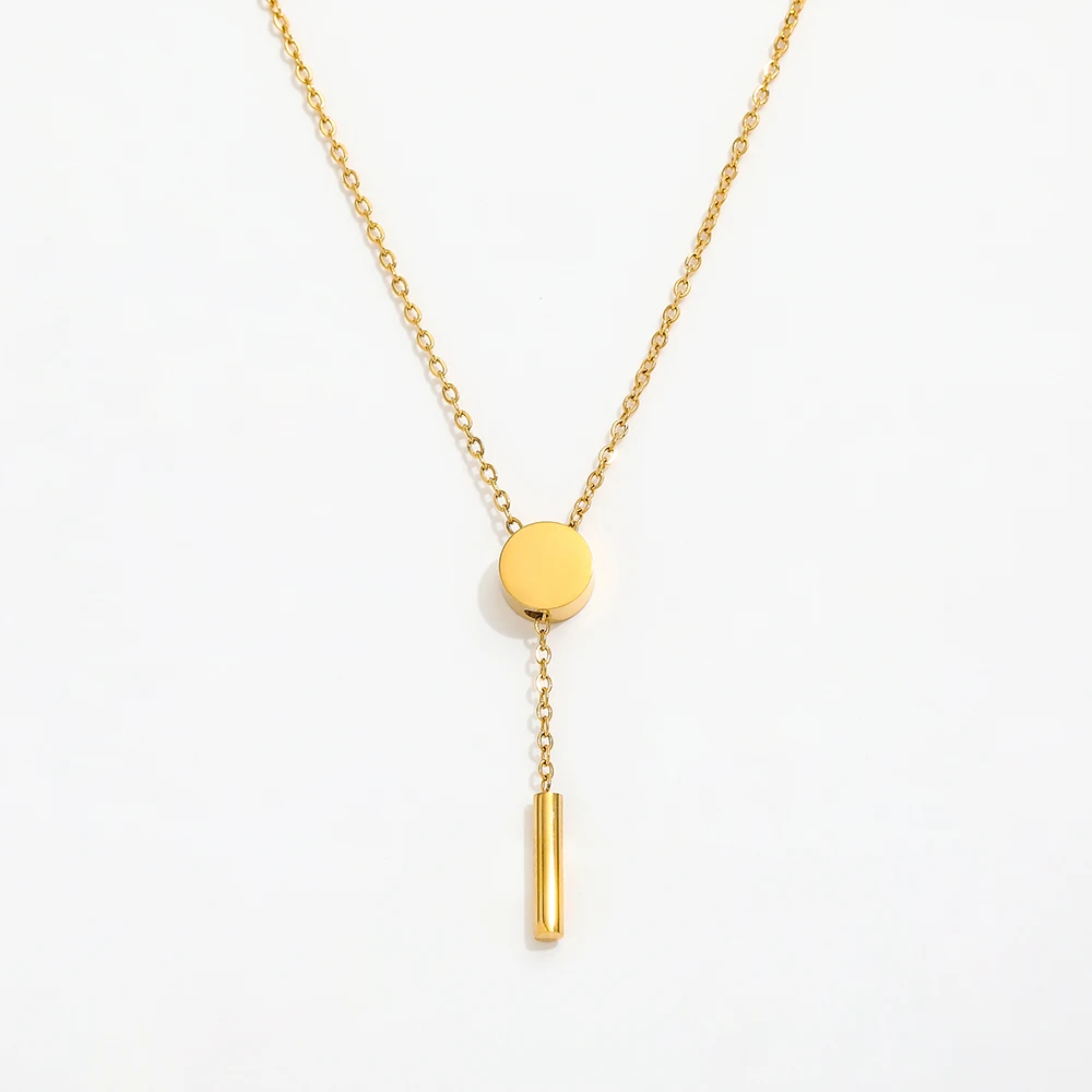 Joolim Stainless Steel High End PVD Gold Plated Dainty Y Necklace Stainless Steel Jewelry