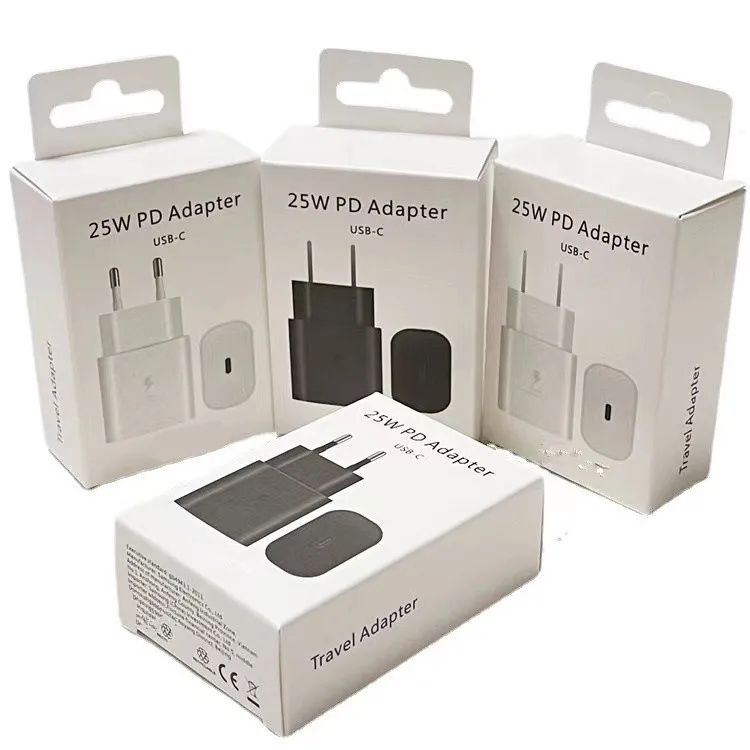 

Super Fast PD 25W Type C PD Charger Quick Travel Charger Adapter for Samsung S10 Note 10, White/ black