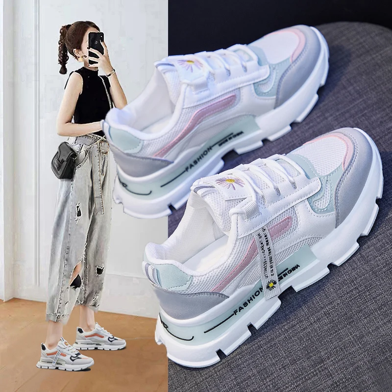 

2021 fashion women`s casual sneakers increase high Shoes women Casual sport sneakers ladies trend chunky shoes women daddy shoes