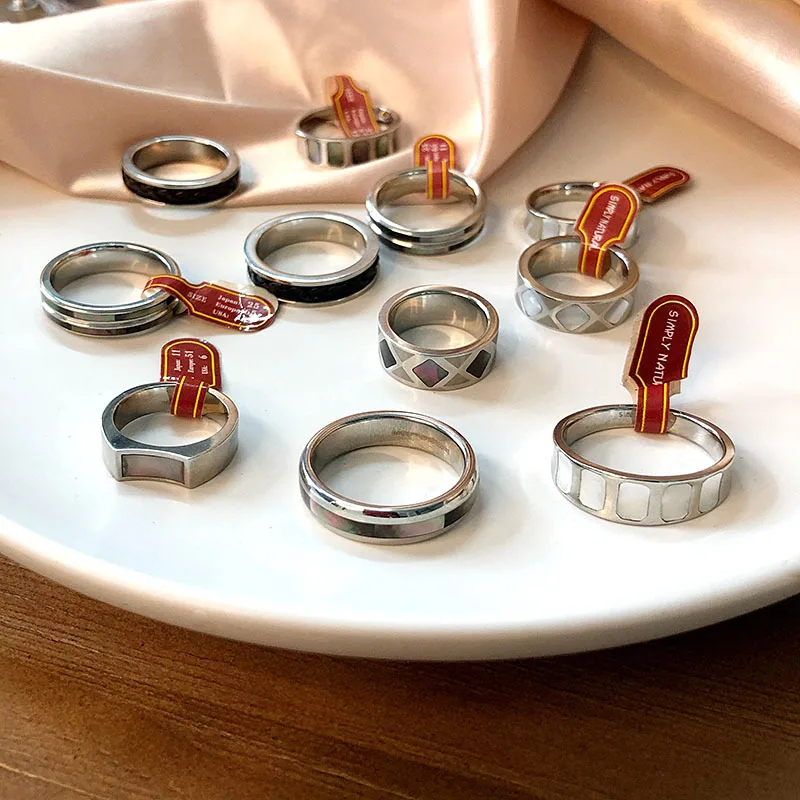

Most popular adult stainless steel rings women and men hypoallergenic simple design ring