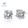 NANA 14k Gold Post & Sterling Silver 4 Prong Pure Brilliance CZ Stud Earrings CZ 1.0ctw to 8.0ctw