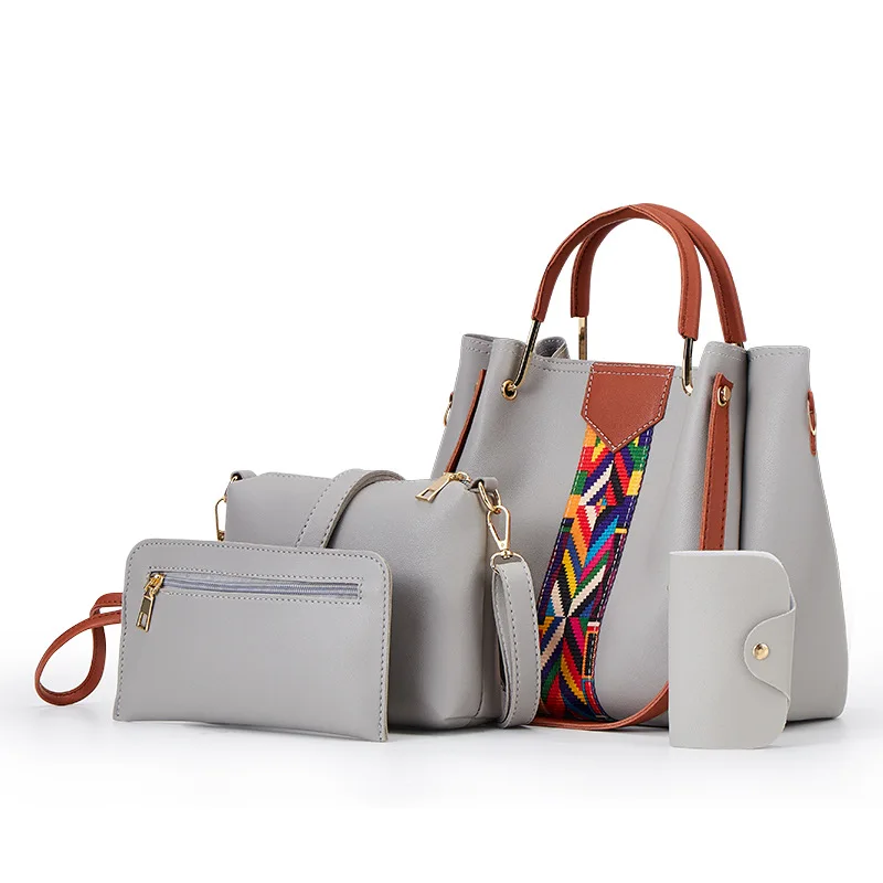 

Hot Sale Cheap Price Lady Hand Bags RTS PU Leather Purses and Handbags bolsos de mujer sac a main Women Handbags 4 Pcs in 1 Set