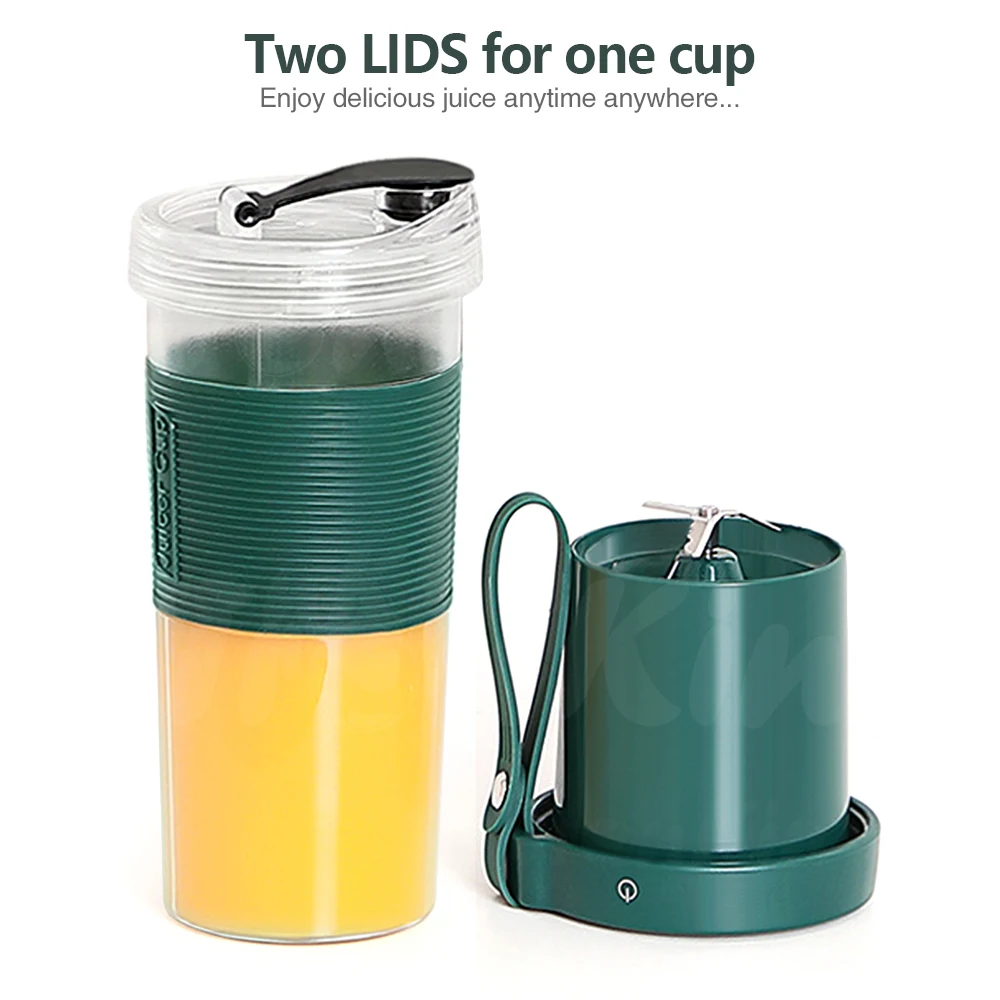 320ml Portable Mixer Bottle Electric Handheld Fruit Vegetable Juicer Cup 3 Blades Juice Blender