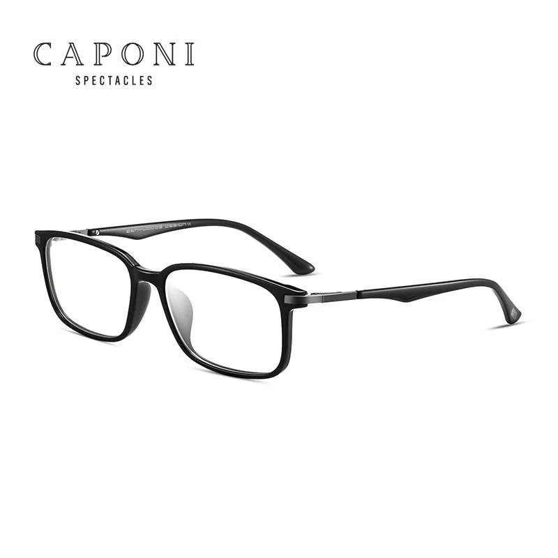 

CAPONI High Standard TR And Acetate Optical Glasses Frame Black Square For Men