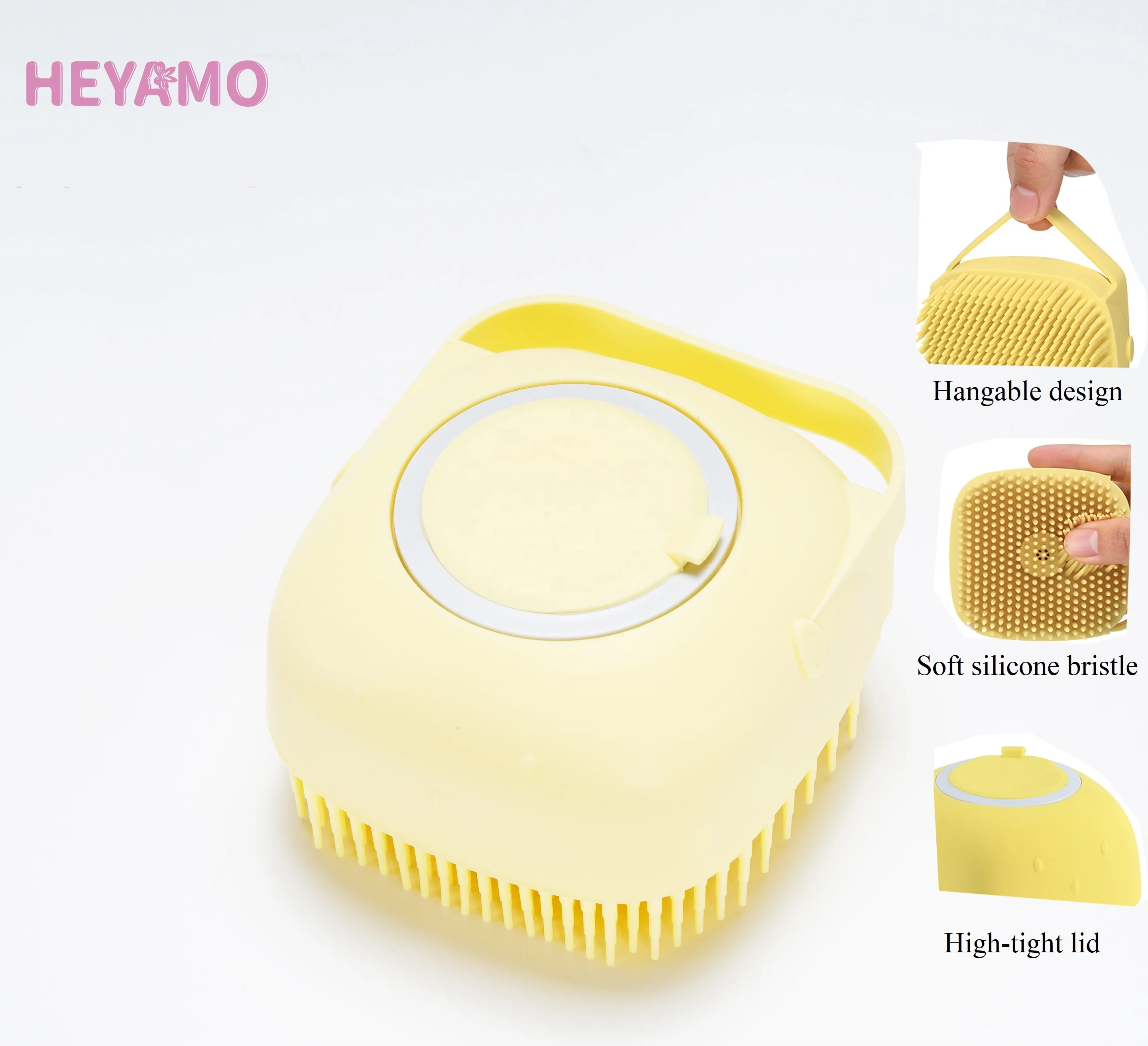 

HEYAMO Head Scalp Massager Cepillo Exfoliante Cleansing Facial Silicone Bath Scrubber Shower Brush Shampoo Dispenser Exfoliator