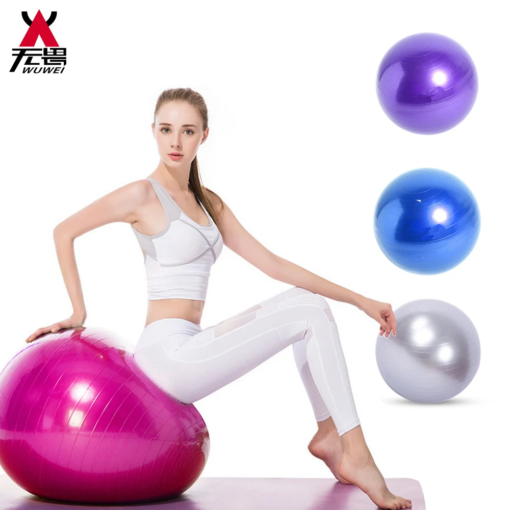 

Drop Shipping Yoga Sitting Balls Stability Fitness Training Exercise Anti Burst PVC OEM 55/65/75cm Carton Box Customized Durable