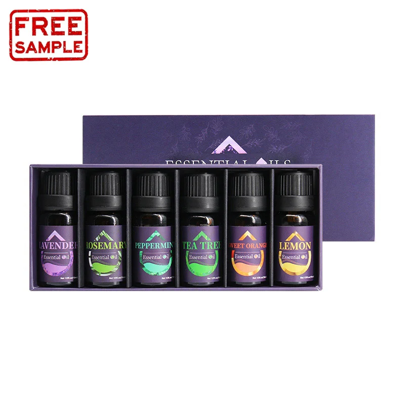 

Free Sample Label Private Natural Essential Oils 6 pcs Set Organic Aromatherapy Premium Grade Fragrance Body Massage Oil